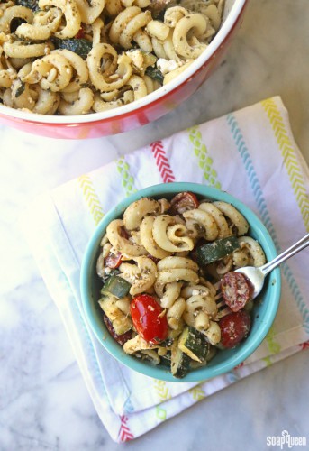 Zucchini & Pesto Pasta Salad Recipe - Soap Queen